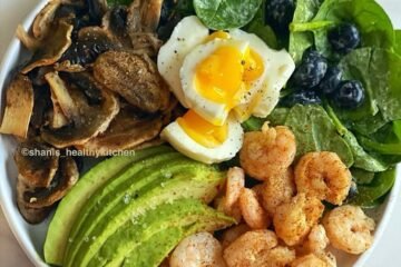 Paleo lunch eggs and avocado