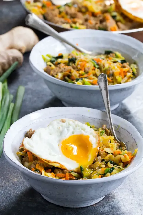 breakfast eggroll in a bowl